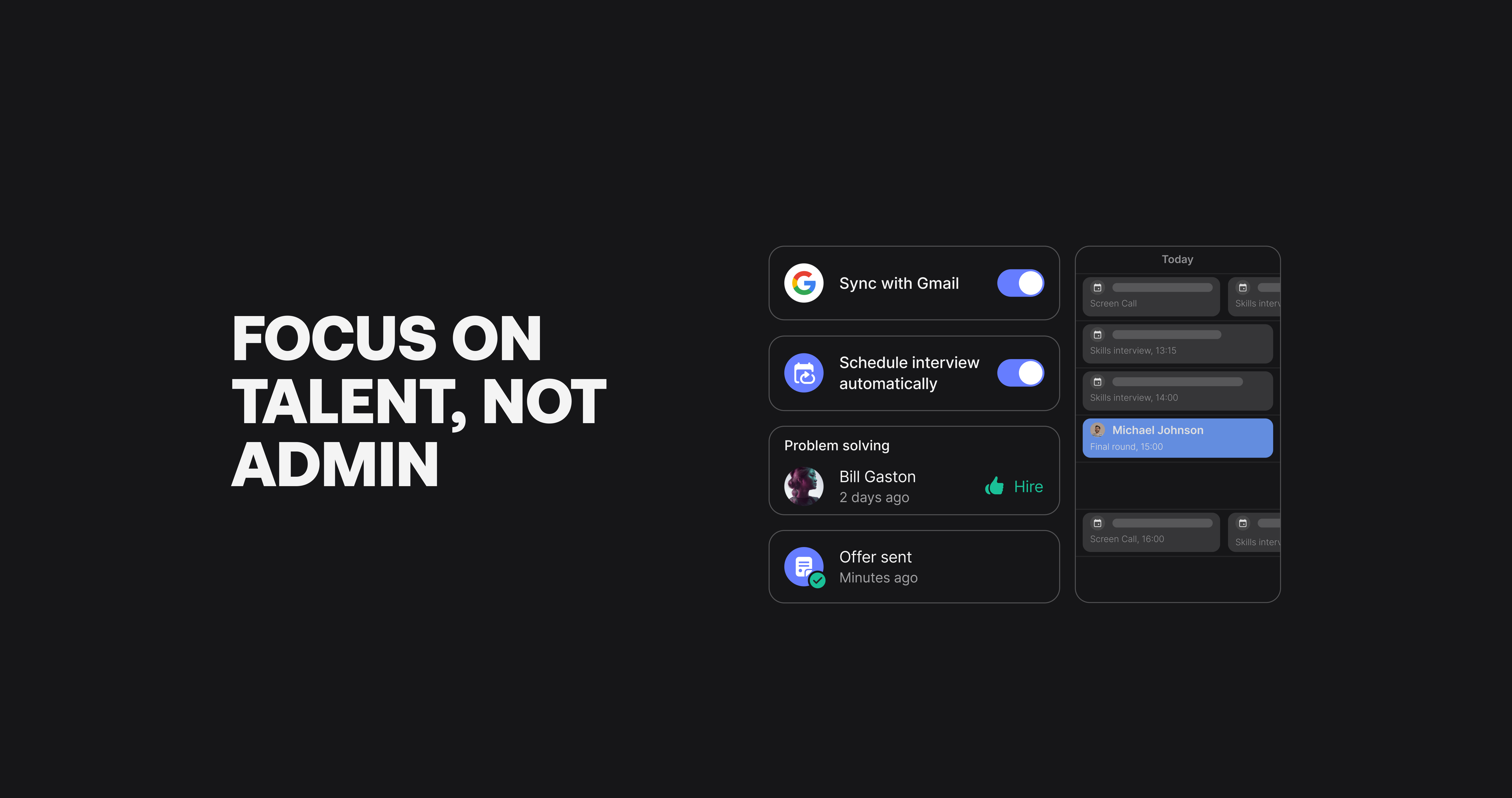 Focus on talent, not admin